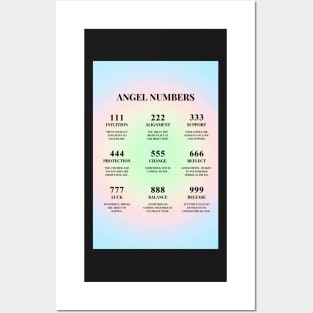 Angel Numbers Chart Rainbow Aura Posters and Art